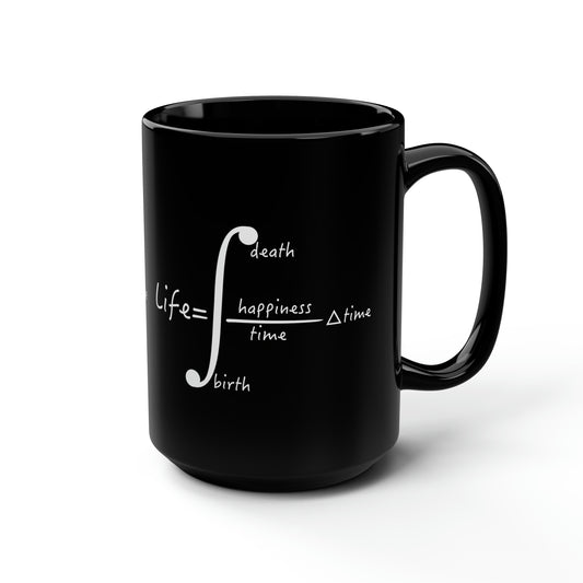 The Integral of Life Black Mug, 15oz