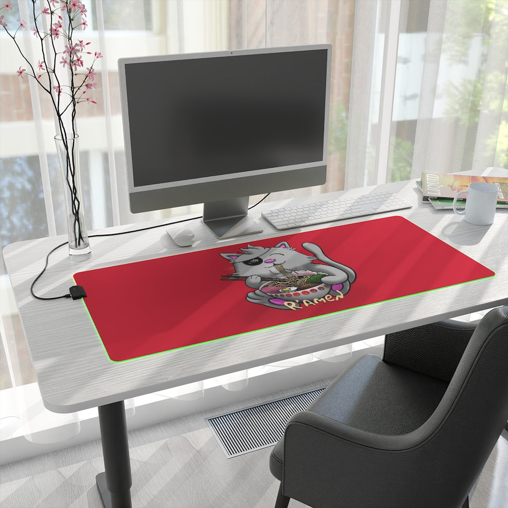 Pirate Ramen Cat LED Gaming Mouse Pad