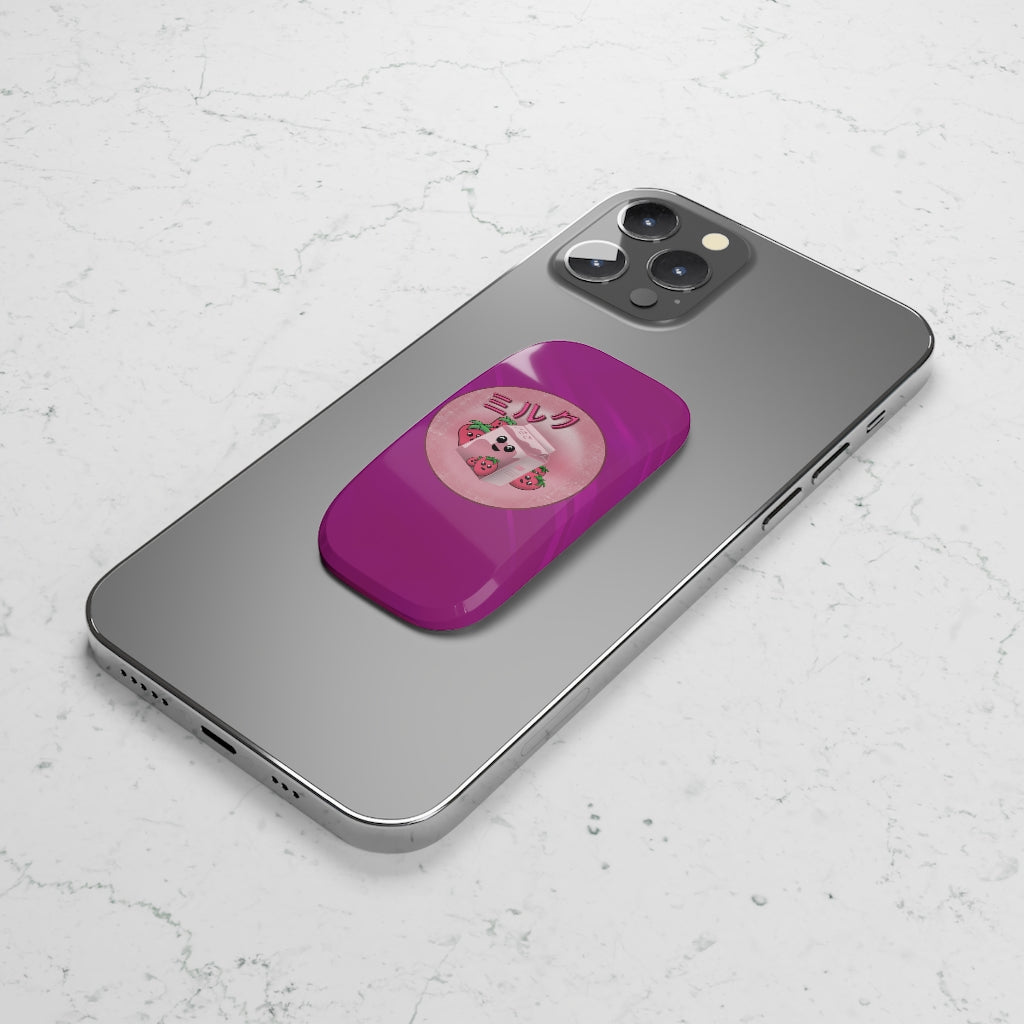 Strawberry Milk Phone Click-On Grip