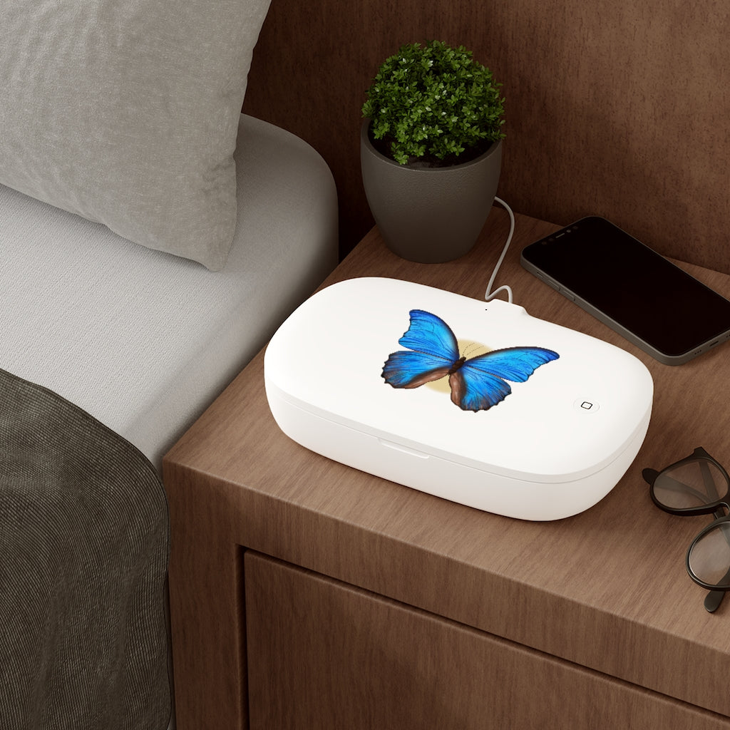 Blue Butterfly UV Phone Sanitizer and Wireless Charging Pad