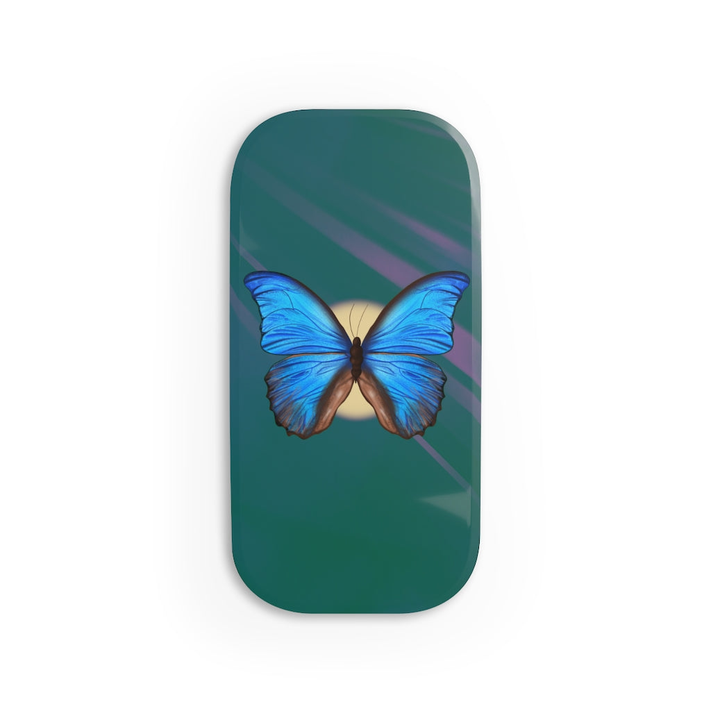 Blue Butterfly Phone Click-On Grip