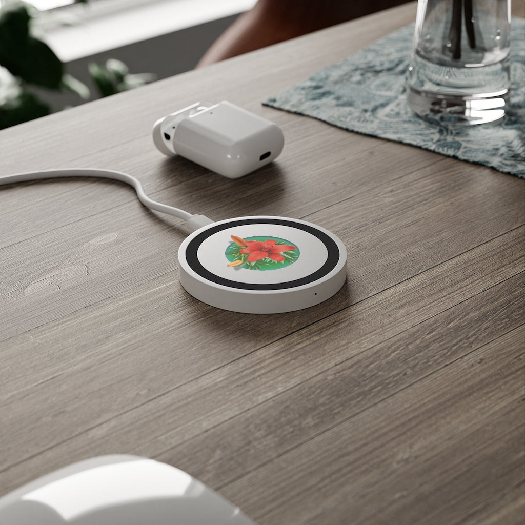 Orange Day Lily Quake Wireless Charging Pad