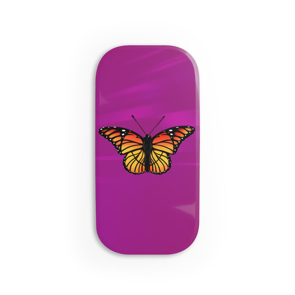 Orange and Yellow Butterfly Phone Click-On Grip