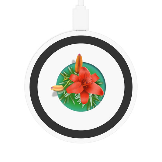 Orange Day Lily Quake Wireless Charging Pad