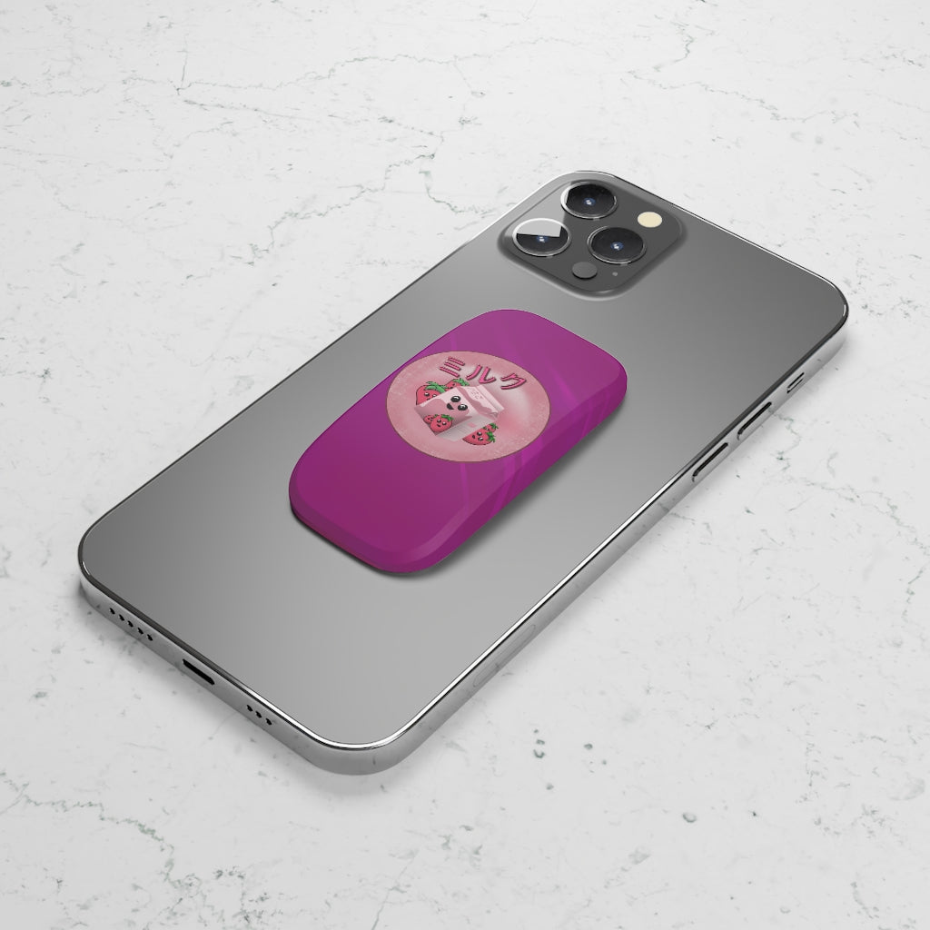 Strawberry Milk Phone Click-On Grip