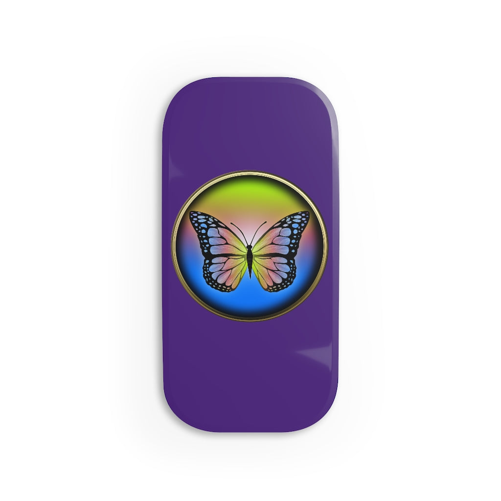 Rainbow Butterfly Phone Click-On Grip