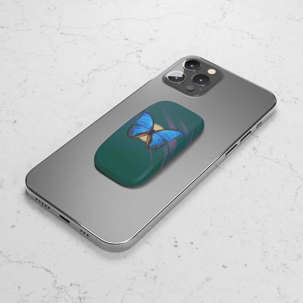 Blue Butterfly Phone Click-On Grip